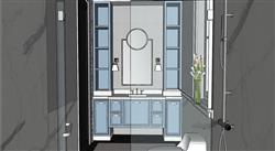 浴室柜玻璃淋浴草图大师模型(ID40050)