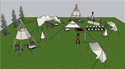 露营帐篷天幕SU模型