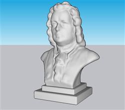 牛顿头像雕塑SU模型