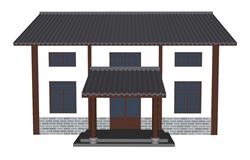 中式民房民宿SU模型