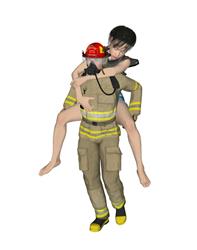 消防救援人物SU模型
