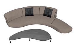 弧形沙发SU模型