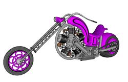 风火轮摩托车SU模型