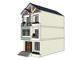 排屋住宅建筑SU模型