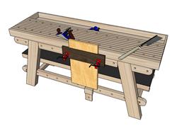 木工台木匠桌SU模型