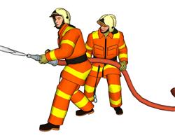 消防员人物救火SU模型