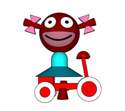 辫子女娃骑单车玩具知末网su模型免费下载