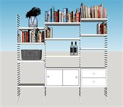 书架书柜置物架su免费素材库