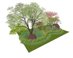 灌木花坛植物SU模型