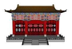 中式戏台舞台SU模型