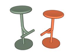 吧台椅高脚凳sketchup模型免费下载