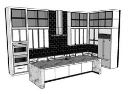 西厨厨房橱柜Enscape渲染模型