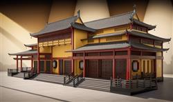 寺庙古建筑SU模型