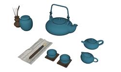 茶壶茶具SU模型
