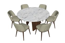 岩板园餐桌圆餐桌SU模型