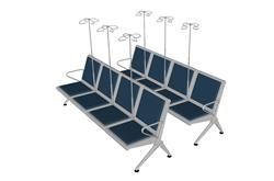 医院椅输液椅排椅SU模型