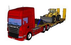 拖挂式卡车货车运输车草图官方模型下载