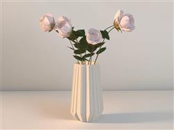 玫瑰花瓶SU模型