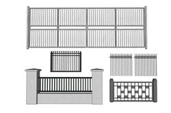 铁围栏铁艺栏杆sketchup模型库免费下载