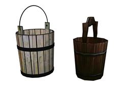 农村水桶木桶SU模型