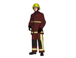 消防员人物sketchup模型免费下载