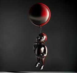 小男孩气球雕塑SU模型