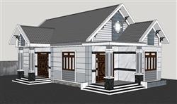 西欧平房住宅SU模型-还原欧式田园风格，震撼视觉