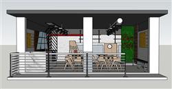 咖啡店奶茶店SketchUp模型-时尚温馨免费下载
