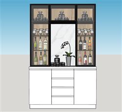 展柜酒柜su模型