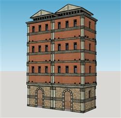 欧式高层建筑skp模型