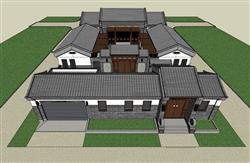 中式四合院住宅民居su模型