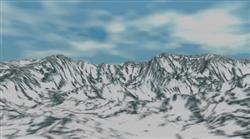 寒冷的冰川雪山场景su模型