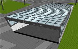 地下车库入口地库口su模型