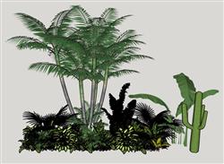 组合植物su模型
