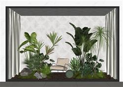 家庭绿植角su模型