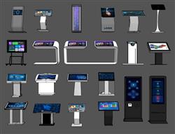 取号机立屏显屏触摸屏一体机导购机su模型 免费sketchup模型下载
