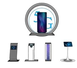 一体机查询机触摸屏su模型