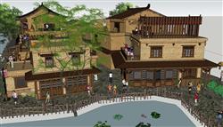 乡村彝族建筑民居su模型