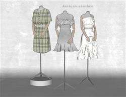 半身模特假人服装su模型