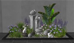 花坛植物景观小品su模型
