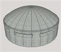 地穴地堡碉堡掩体su模型