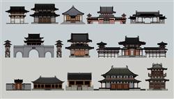 中式斗拱建筑su模型