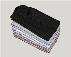 堆叠的衣服su模型