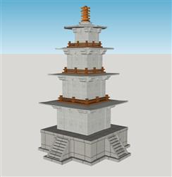 砖塔石塔宝塔模型