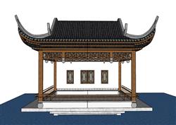 水榭亭子模型