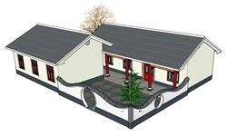 中式合院住宅建筑模型