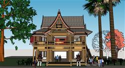 泰式风格景观建筑模型