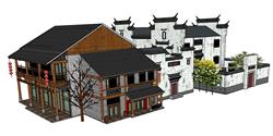 徽派民居客栈建筑模型