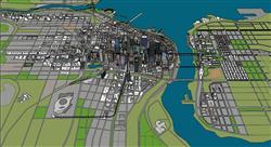 现代大城市规划建筑模型