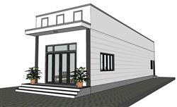 一层半住宅建筑模型 免费sketchup模型下载